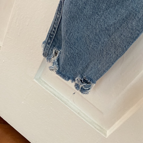 Agolde High Waisted Slim Fit Distressed Jeans - Picture 4 of 5